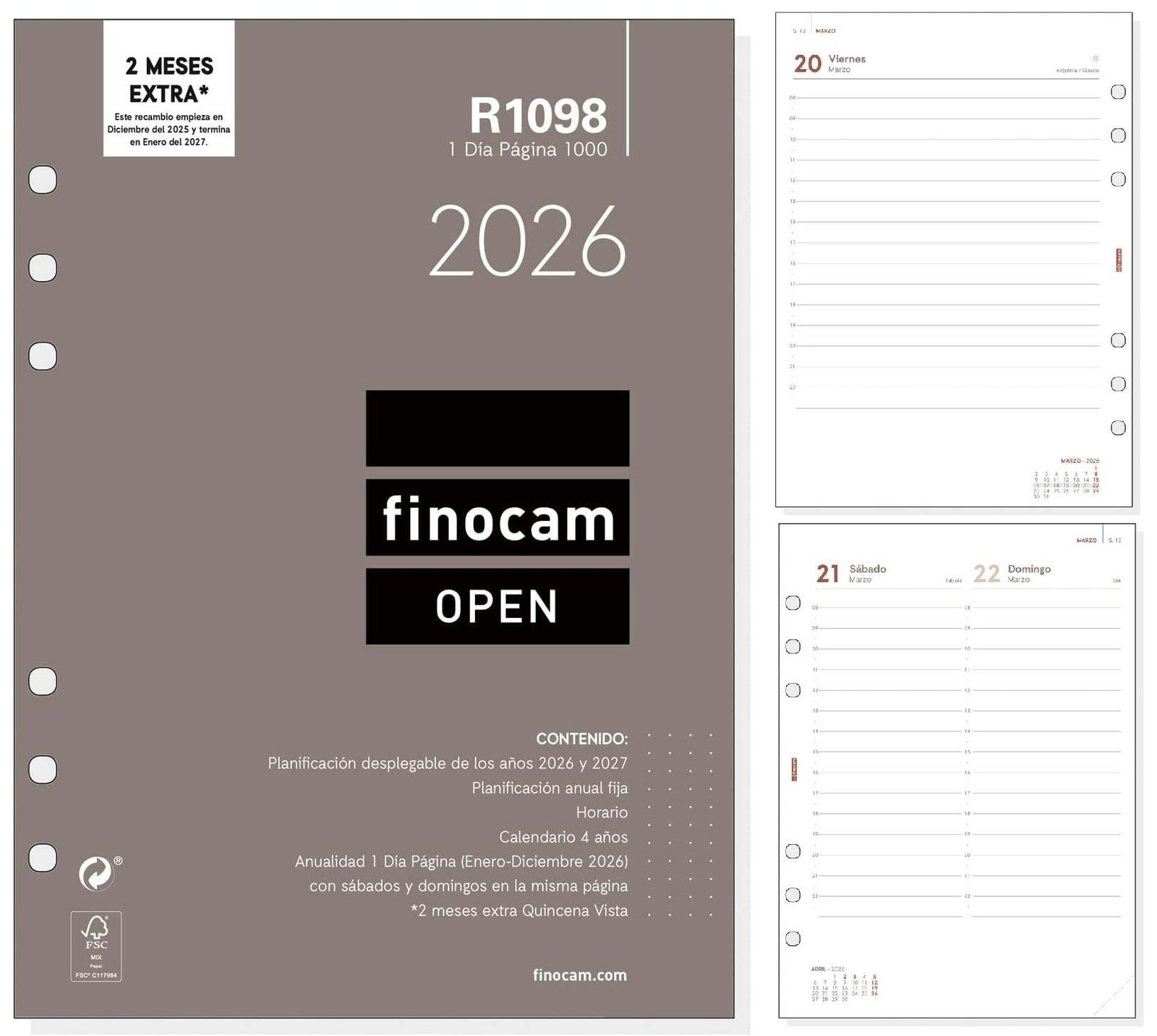 Recambio Agenda 2026 Día Página